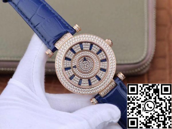 Franck Muller Double Mystery Rosegold D 3R CD 42 1 1 Най-доброто издание синя кожена каишка Swiss FM 800 САЩ Реплика часовник 8122 Franck Muller Double Mystery Rosegold D 3R CD 42 1:1 Най-доброто издание синя кожена каишка Swiss FM.800