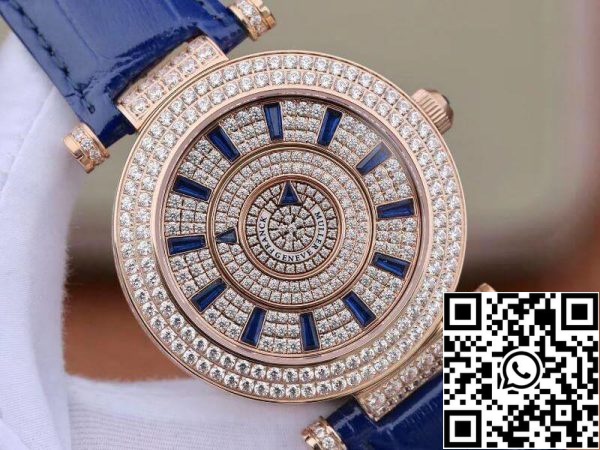 Franck Muller Double Mystery Rosegold D 3R CD 42 1 1 Best Edition Blue Leather Strap Swiss FM 800 US Replica Watch 8192 Franck Muller Double Mystery Rosegold D 3R CD 42 1:1 Best Edition Blue Leather Strap Swiss FM.800