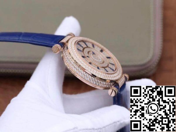 Franck Muller Double Mystery Rosegold D 3R CD 42 1 1 Best Edition Blue Leather Strap Swiss FM 800 US Replica Watch 9358 Franck Muller Double Mystery Rosegold D 3R CD 42 1:1 Best Edition Blue Leather Strap Swiss FM.800