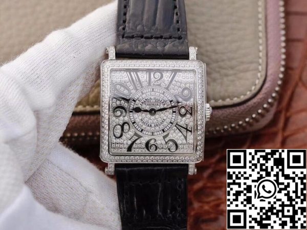 Franck Muller Master Square Ladies 6002 M QZ D GF Factory 1 1 Best Edition svájci kvarc ezüst számlap US Replica Watch 1270 Franck Muller Master Square Ladies 6002 M QZ D GF Factory 1:1 Best Edition svájci kvarc ezüst számlap