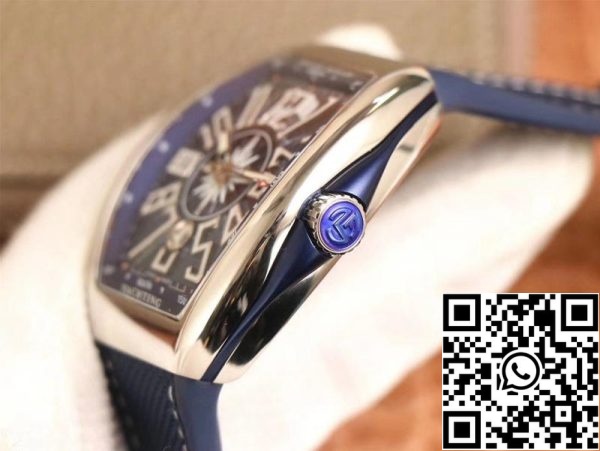 Franck Muller Mens Collection V 45 SC DT AC BL 1 1 Best Edition ZF Factory Blue Dial Swiss ETA9015 US Replica Watch 3444 Franck Muller Mens Collection V 45 SC DT AC BL 1:1 Best Edition ZF Factory Blue Dial Swiss ETA9015