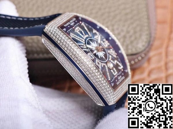 Franck Muller Mens Collection V45 SC DT Yachting 1 1 Best Edition ZF Factory Blue Dial Swiss ETA9015 ΗΠΑ Replica ρολόι 3513 Franck Muller Mens Collection V45 SC DT Yachting 1:1 Best Edition ZF Factory Blue Dial Swiss ETA9015