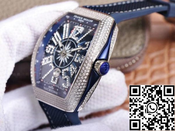 Franck Muller мужская коллекция V45 SC DT Yachting 1 1 Лучшее издание ZF завода синий циферблат швейцарский ETA9015 США Реплика часы 4852 Franck Muller мужская коллекция V45 SC DT Yachting 1:1 Лучшее издание ZF завода синий циферблат швейцарский ETA9015