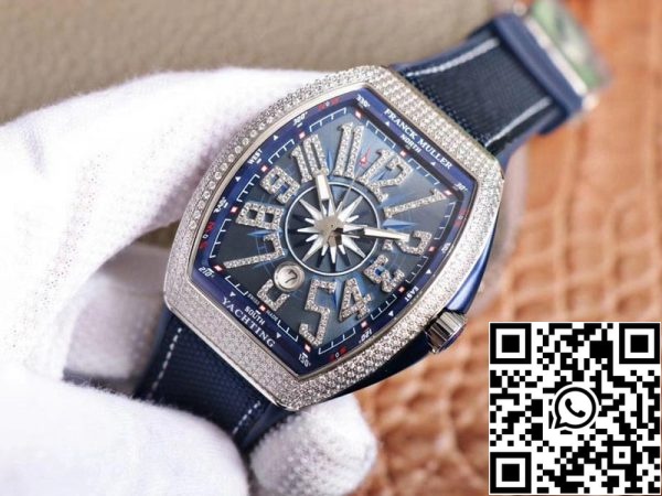 Franck Muller Mens Collection V45 SC DT Yachting 1 1 Best Edition ZF Factory Blue Dial Swiss ETA9015 US Replica Uhr 6487 Franck Muller Mens Collection V45 SC DT Yachting 1:1 Best Edition ZF Factory Blue Dial Swiss ETA9015