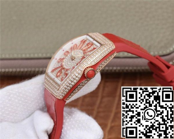 Franck Muller Vanguard Ladies 1 1 Best Edition ABF Factory Red Strap US Replica Watch 3720 Franck Muller Vanguard Ladies 1:1 Best Edition ABF Factory Red Strap