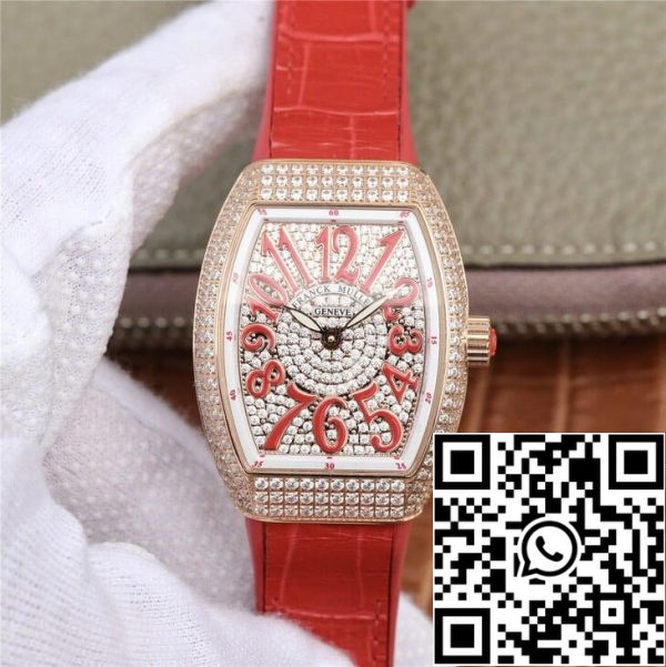 Franck Muller Vanguard Senhoras 1 1 Melhor Edição ABF Fábrica Bracelete Vermelha US Réplica Relógio 5301 Franck Muller Vanguard Senhoras 1:1 Melhor Edição ABF Fábrica Bracelete Vermelha