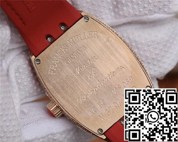 Franck Muller Vanguard Senhoras 1 1 Melhor Edição ABF Fábrica Bracelete Vermelha US Réplica Relógio 7117 Franck Muller Vanguard Senhoras 1:1 Melhor Edição ABF Fábrica Bracelete Vermelha