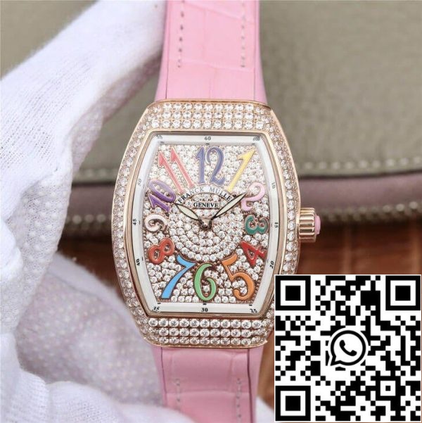 Franck Muller Vanguard dames 1 1 Best Edition ABF fabriek Rose goud diamant set wijzerplaat US Replica Watch 4917 Franck Muller Vanguard dames 1 1 Best Edition ABF fabriek Rose goud diamant set wijzerplaat