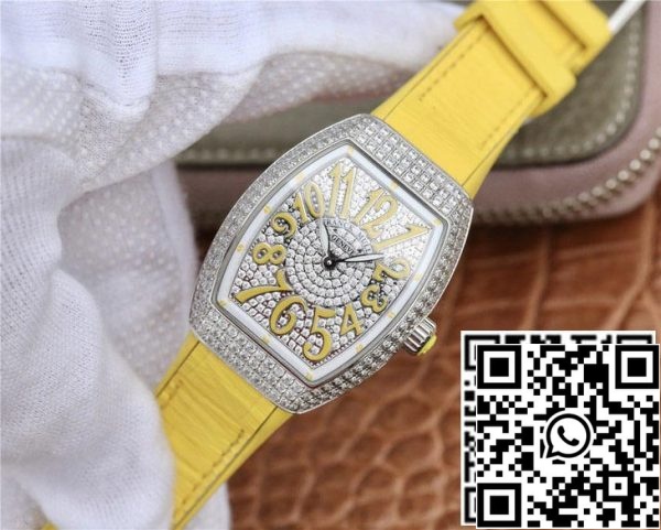 Franck Muller Vanguard Ladies 1:1 Best Edition ABF Factory Yellow Strap US Replica Watch 2672 Franck Muller Vanguard Ladies 1:1 Best Edition ABF Factory Yellow Strap