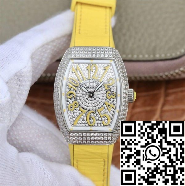 Franck Muller Vanguard Ladies 1 1 Best Edition ABF Factory Yellow Strap US Replica Watch 7644 Franck Muller Vanguard Ladies 1:1 Best Edition ABF Factory Yellow Strap