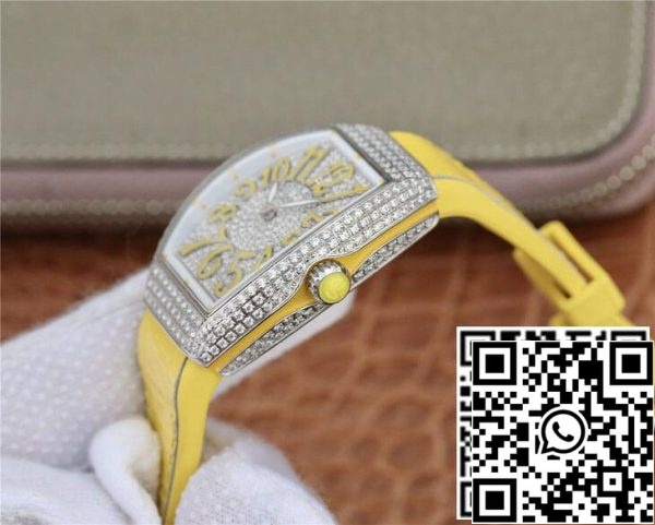 Franck Muller Vanguard Ladies 1 1 Best Edition ABF Factory Yellow Strap US Replica Watch 9249 Franck Muller Vanguard Ladies 1:1 Best Edition ABF Factory Yellow Strap