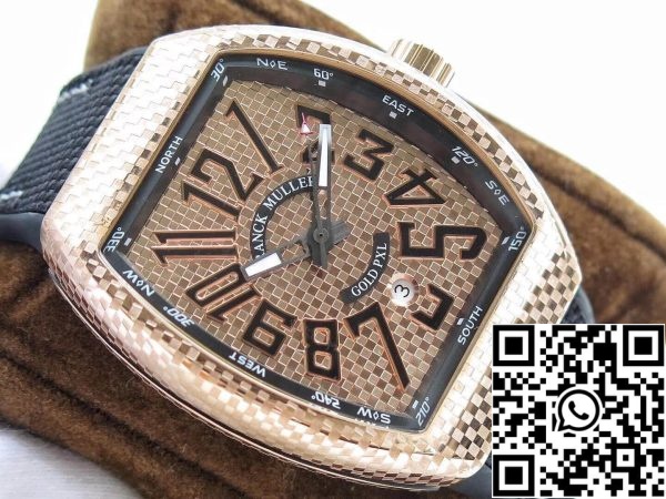 Franck Muller Vanguard V45 1 1 Лучшее издание Швейцарский ETA2824 2 18K розовое золото черный нейлон ремешок США Реплика часы 7510 Franck Muller Vanguard V45 1:1 Лучшее издание Швейцарский ETA2824-2 18K розовое золото черный нейлон ремешок