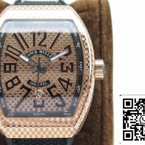 Franck Muller Vanguard V45 1 1 Best Edition Swiss ETA2824 2 18K Rose Gold Black Nylon Strap US Replica Watch 9266 Cart