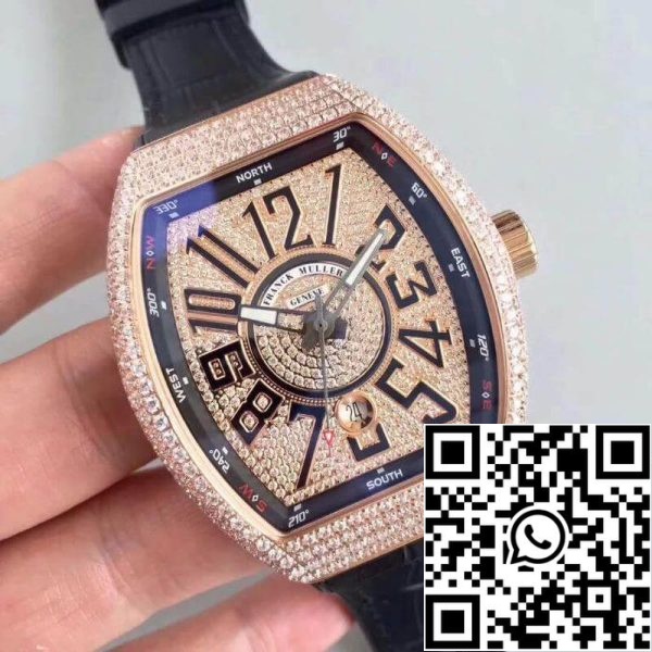 Franck Muller Vanguard V45 1:1 Best Edition Swiss ETA2824 2 fekete bőrszíj US Replica Watch 2111 Franck Muller Vanguard V45 1:1 Best Edition Swiss ETA2824-2 fekete bőrszíjjal