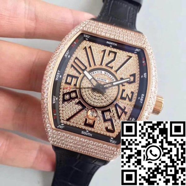 Franck Muller Vanguard V45 1 1 Best Edition Swiss ETA2824 2 Schwarz Lederband US Replica Uhr 7904 Franck Muller Vanguard V45 1:1 Best Edition Swiss ETA2824-2 Schwarz Lederband