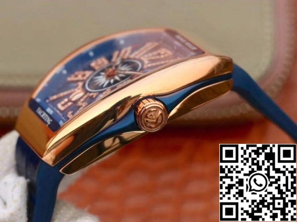 Franck Muller Vanguard V45 25° anniversario 1 1 Migliore edizione svizzera ETA2824 Blue Dial Diamond Marker Replica Orologio 3622 Franck Muller Vanguard V45 25° anniversario 1:1 Migliore edizione svizzera ETA2824 Blue Dial Diamond Marker