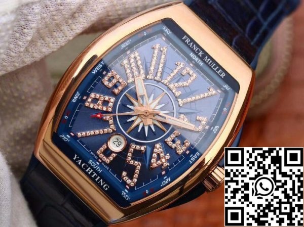 Franck Muller Vanguard V45 25º aniversário 1 1 Melhor Edição Suíça ETA2824 Mostrador Azul Marcador de Diamante EUA Réplica de Relógio 4856 Franck Muller Vanguard V45 25º aniversário 1:1 Melhor Edição Suíça ETA2824 Mostrador Azul Marcador de Diamante