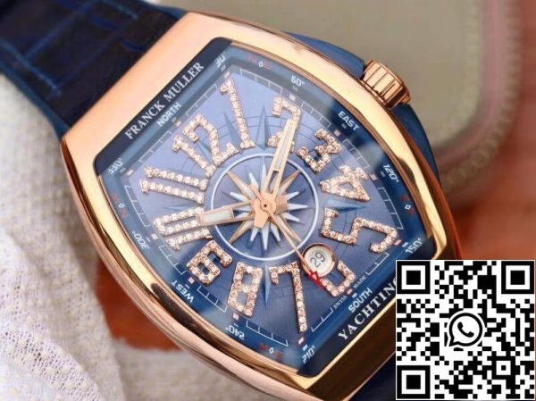 Franck Muller Vanguard V45 25° anniversario 1 1 Migliore edizione svizzera ETA2824 Blue Dial Diamond Marker Replica Orologio 7816 Franck Muller Vanguard V45 25° anniversario 1:1 Migliore edizione svizzera ETA2824 Blue Dial Diamond Marker