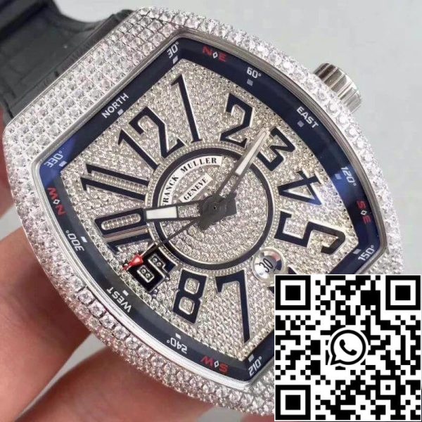 Franck Muller Vanguard V45 SC DT 1 1 Най-доброто издание швейцарски ETA2824 2 диаманти Dial САЩ реплика часовник 5443 Franck Muller Vanguard V45 SC DT 1: 1 Най-доброто издание швейцарски ETA2824-2 диаманти Dial