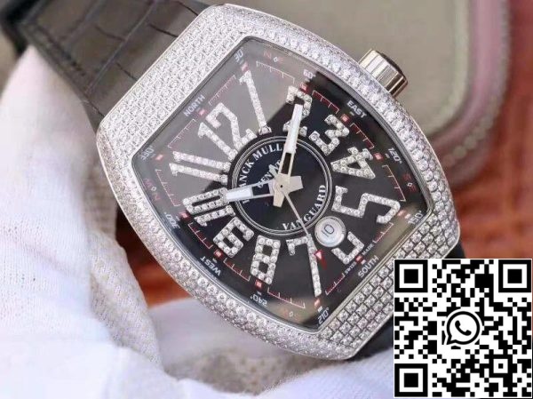 Franck Muller Vanguard V45 SC DT D NBR CD 5N NR 1 1 Best Edition Swiss ETA2824 2 US Réplica Relógio 8656 Franck Muller Vanguard V45.SC.DT.D.NBR.CD.5N.NR 1:1 Best Edition Swiss ETA2824-2