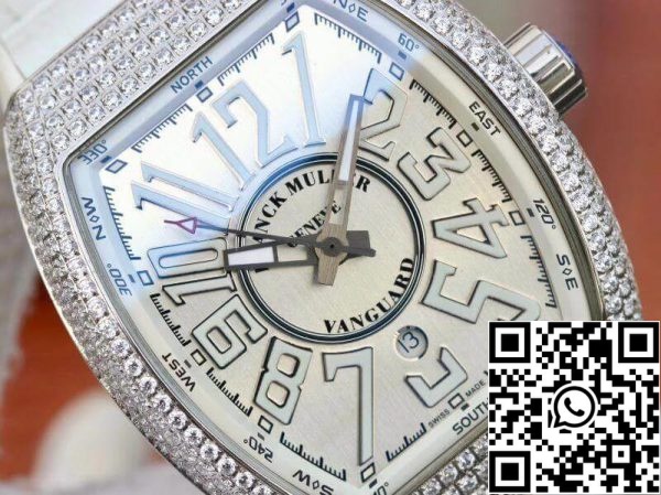 Franck Muller Vanguard V45 SC DT D NBR CD 5N NR 1 1 Best Edition Swiss ETA2824 Silver Dial US Replica Watch 2766 Franck Muller Vanguard V45.SC.DT.D.NBR.CD.5N.NR 1:1 Best Edition Swiss ETA2824 Silver Dial