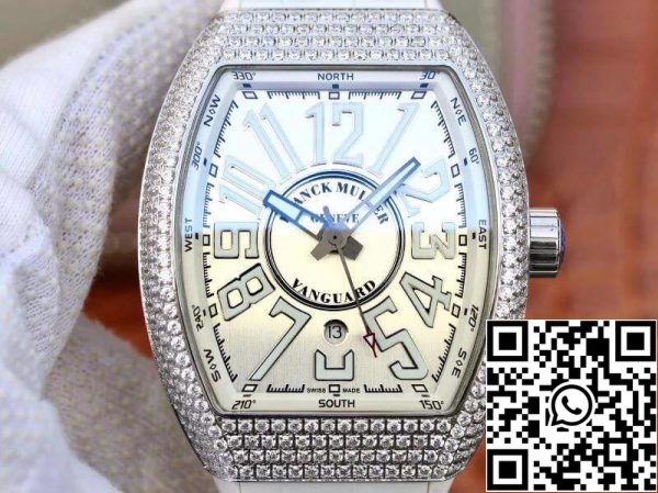 Franck Muller Vanguard V45 SC DT D NBR CD 5N NR 1 1 Mejor Edición suiza ETA2824 Plata Dial EE.UU. Reloj Replica 6461 Franck Muller Vanguard V45.SC.DT.D.NBR.CD.5N.NR 1:1 Mejor Edición suiza ETA2824 Plata Dial