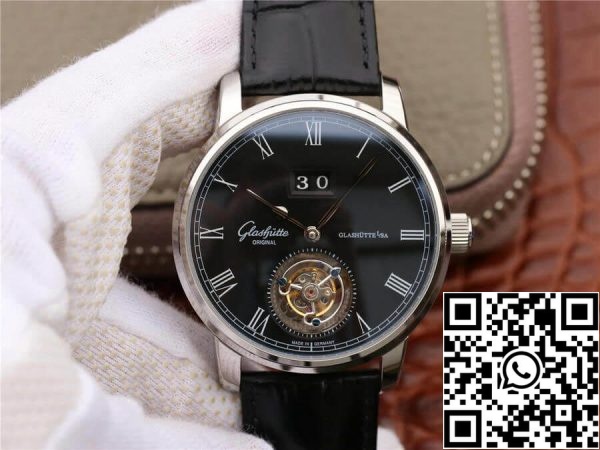 Glashutte Senator Tourbillon 1 94 03 04 04 04 1 1 Лучшее издание R8 завод V3 черный кожаный ремешок США Реплика часы 737 Glashutte Senator Tourbillon 1-94-03-04-04-04 1:1 Лучшее издание R8 завод V3 черный кожаный ремешок