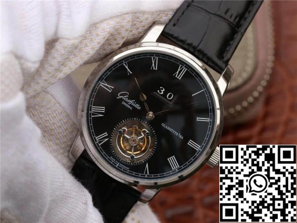 Glashutte Senator Tourbillon 1 94 03 04 04 04 1 1 Лучшее издание R8 Завод V3 черный кожаный ремешок США Реплика часы 9089 Glashutte Senator Tourbillon 1-94-03-04-04-04 1:1 Лучшее издание R8 Завод V3 черный кожаный ремешок