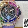 Hublot BIG BANG Unico 411 OX 9910 LR 0999 1 1 Best Edition ZF Factory Rainbow Rose Gold Case US Replica Klocka 1648 Hublot BIG BANG Unico 411.OX.9910.LR.0999 1:1 Best Edition ZF Factory Rainbow Rose Gold Case