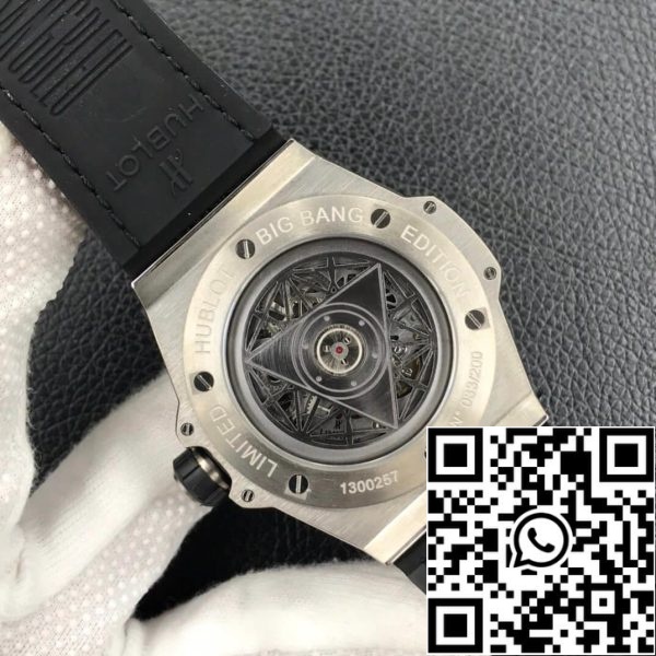 Hublot Big Bang 1:1 Best Edition WWF Factory Full Diamond Blue Dial US Replica Zegarek 7097 Hublot Big Bang 1:1 Best Edition WWF Factory Full Diamond Blue Dial