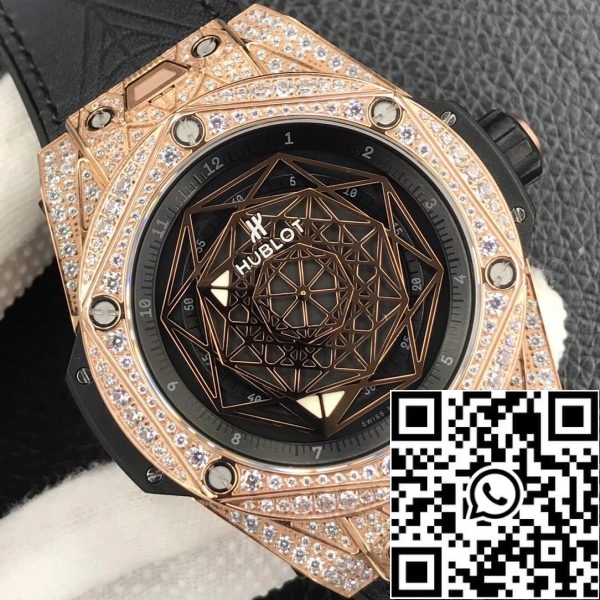 Hublot Big Bang 1 1 Най-доброто издание WWF фабрика злато пълен диамант случай САЩ реплика часовник 322 Hublot Big Bang 1: 1 Най-доброто издание WWF фабрика злато пълен диамант случай