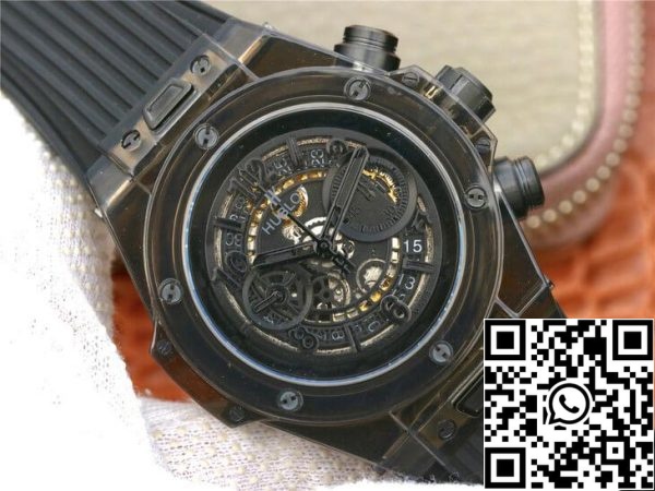 Hublot Big Bang 411 JX 4802 RT 1 1 Лучшее издание черный корпус черный ремешок США Реплика Смотреть 1325 Hublot Big Bang 411.JX.4802.RT 1:1 Лучшее издание черный корпус черный ремешок