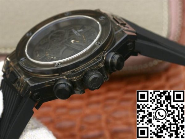 Hublot Big Bang 411 JX 4802 RT 1 1 Лучшее издание черный корпус черный ремешок США Реплика Смотреть 7959 Hublot Big Bang 411.JX.4802.RT 1:1 Лучшее издание черный корпус черный ремешок