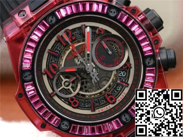 Hublot Big Bang 411 JX 4802 RT 1 1 Най-доброто издание червен корпус черна каишка САЩ реплика часовник 1567 Hublot Big Bang 411.JX.4802.RT 1: 1 Най-доброто издание червен корпус черна каишка