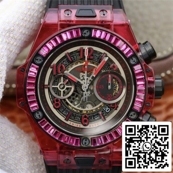 Hublot Big Bang 411 JX 4802 RT 1 1 Best Edition Red Case Black Strap US Replica Watch 5328 Hublot Big Bang 411.JX.4802.RT 1:1 Best Edition Red Case Black Strap