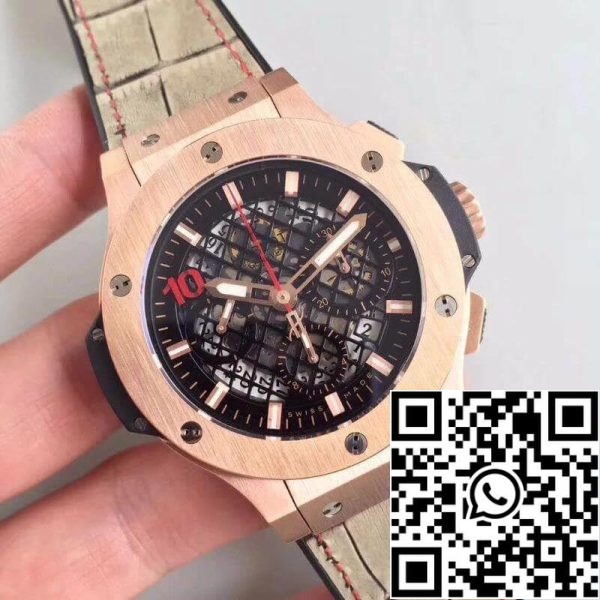 Hublot Big Bang Aero Bang Gold Mechanische Uhren 1 1 Beste Edition Schweizer ETA4100 Schwarz Skelett Zifferblatt US Replica Uhr 6035 Hublot Big Bang Aero Bang Gold Mechanische Uhren 1:1 Beste Edition Schweizer ETA4100 Schwarz Skelett Zifferblatt