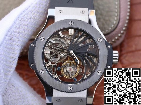 Hublot Big Bang Hollow Tourbillon 1 1 Best Edition Ceramic Bezel Skeleton Dial US Replica Watch 7626 Hublot Big Bang Hollow Tourbillon 1:1 Best Edition Ceramic Bezel Skeleton Dial