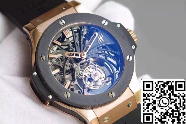 Hublot Big Bang Hollow Tourbillon 1 1 legjobb kiadású svájci kézi felhúzású Tourbillon Movement US Replica Watch 6106 Hublot Big Bang Hollow Tourbillon 1:1 legjobb kiadású svájci kézi felhúzású Tourbillon Movement