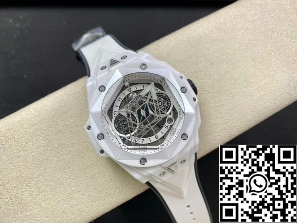 Hublot Big Bang Sang Bleu II 418 HX 2001 RX MXM21 1:1 Best Edition BB Factory White Ceramics US Replica Zegarek 7487 Hublot Big Bang Sang Bleu II 418.HX.2001.RX.MXM21 1:1 Best Edition BBF Factory White Ceramics