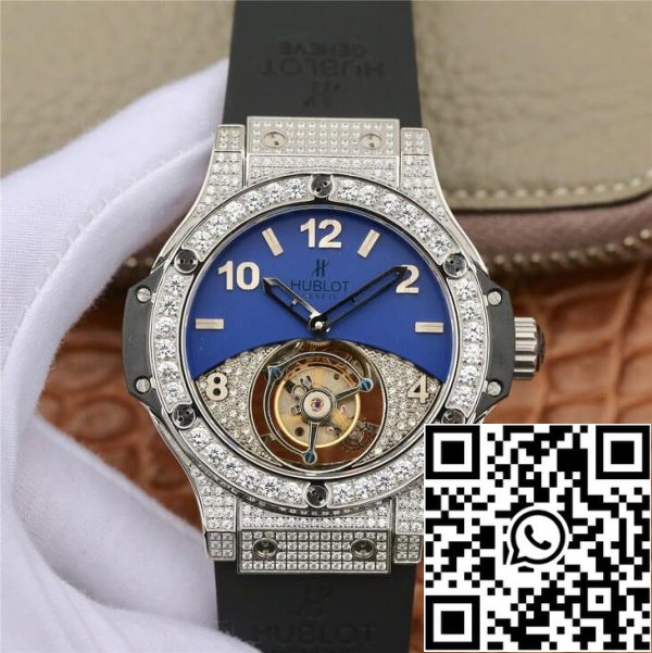 Hublot Big Bang Tourbillon 1 1 Mejor Edición Diamond Blue Dial EE.UU. Replica Watch 686 Hublot Big Bang Tourbillon 1:1 Mejor Edición Diamond Blue Dial