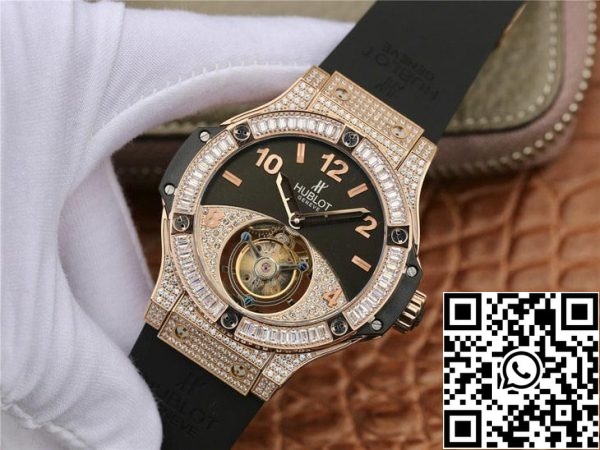 Hublot Big Bang Tourbillon 1 1 Best Edition Rose Gold Black Dial ΗΠΑ Replica ρολόι 118 Hublot Big Bang Tourbillon 1: 1 Best Edition Rose Gold Black Dial