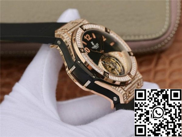 Hublot Big Bang Tourbillon 1 1 Najboljša izdaja Rose Gold črno Dial ZDA replika Watch 6765 Hublot Big Bang Tourbillon 1: 1 Najboljša izdaja Rose Gold črno Dial