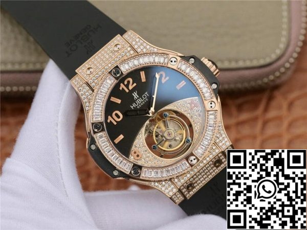 Hublot Big Bang Tourbillon 1:1 Best Edition Rose Gold Black Dial US Replica Watch 9500 Hublot Big Bang Tourbillon 1:1 Best Edition Rose Gold Black Dial