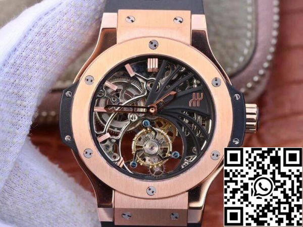 Hublot Big Bang üreges tourbillon 1 1 Best Edition Swiss Seagull kézi felhúzású tourbillon mozgást 18K Rose Gold US Replica Watch 1020 Hublot Big Bang üreges tourbillon 1:1 Best Edition Swiss Seagull kézi felhúzású tourbillon mozgást 18K Rose Gold