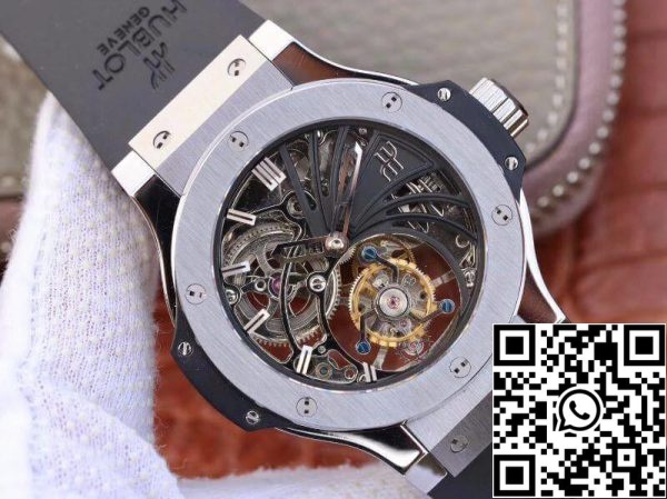 Hublot Big Bang полый турбийон швейцарской чайки с ручным заводом турбийон движение скелет циферблат США Реплика часы 9035 Hublot Big Bang полый турбийон швейцарской чайки с ручным заводом турбийон движение скелет циферблат