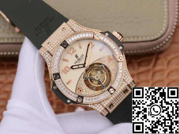 Hublot Classic Fusion 45mm Tourbillon 1 1 Best Edition Diamond Rosegold White Dial Sveitsin Toubillon Yhdysvaltain Replica katsella 5962 Hublot Classic Fusion 45mm Tourbillon 1:1 Best Edition Diamond Rosegold White Dial Sveitsin Toubillon