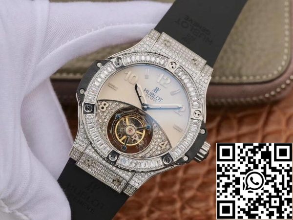 Hublot Classic Fusion 45mm Tourbillon Diamond Gray Dial 1:1 Best Edition musta kuminauha Sveitsin Tourbillon US Replica Watch 6627 Hublot Classic Fusion 45mm Tourbillon Diamond Gray Dial 1:1 Best Edition musta kuminauha Sveitsin Tourbillon