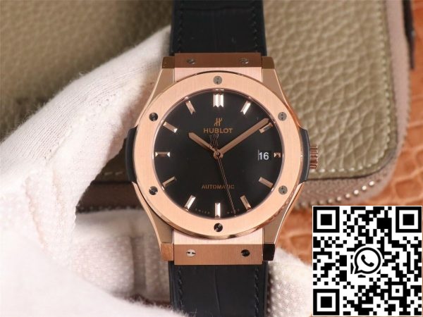 Hublot Classic Fusion 511 OX 1181 LR 1 1 Najboljša izdaja WWF Factory Rose Gold Black Dial ZDA replika Watch 41 Hublot Classic Fusion 511.OX.1181.LR 1: 1 Best Edition WWF Factory Rose Gold Black Dial