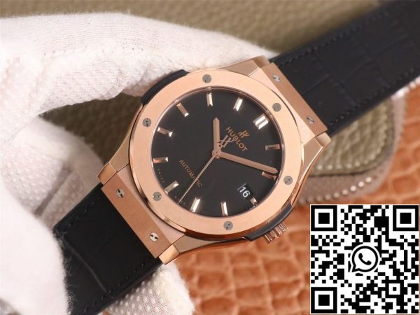 Hublot Classic Fusion 511 OX 1181 LR 1 1 Best Edition WWF Factory Rose Gold Black Dial US Replica Watch 4527 Hublot Classic Fusion 511.OX.1181.LR 1:1 Best Edition WWF Factory Rose Gold Black Dial