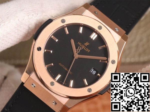 Hublot Classic Fusion 511 OX 1181 LR 1 1 Best Edition WWF Factory Rose Gold Black Dial US Replica Watch 715 Hublot Classic Fusion 511.OX.1181.LR 1:1 Best Edition WWF Factory Rose Gold Black Dial